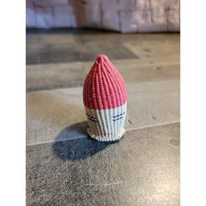 Red tan doll head bell figure decor